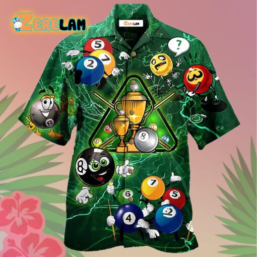 Billiard Lover Green Lightning Hawaiian Shirt