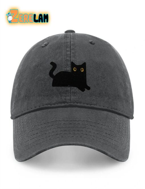 Black Cat Embroidered Hat