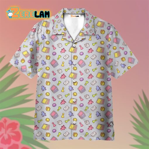 Board Game Objects Meeples White Hawaiian Shirt