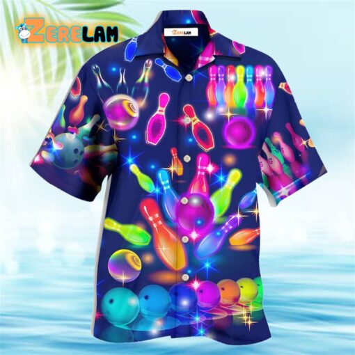 Bowling Neon Style Hawaiian Shirt