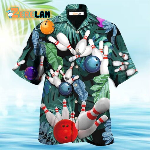 Bowling Tropical Leaf I’m So Happy Hawaiian Shirt