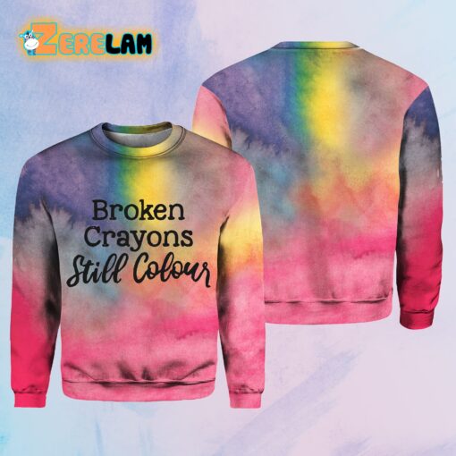 Broken Crayons Still Colour Print Round Neck Sweatshirt