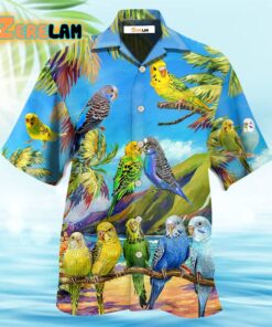 Budgie Parrot Beautiful Landscape Hawaiian Shirt