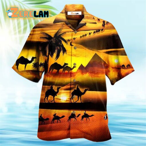 Camel Desert Is Under The Sunlight Hawaiian Shirt