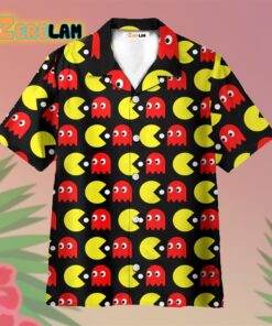 Cartoon PAC-MAN Doodle Casual Aloha Hawaiian Shirt