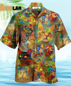 Cat Beautiful Colorful Hawaiian Shirt