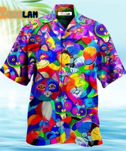 Cat Colorful Rainbow Hawaiian Shirt