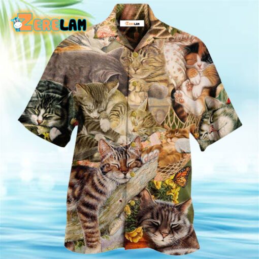 Cat Dreaming Sleeping Time Hawaiian Shirt
