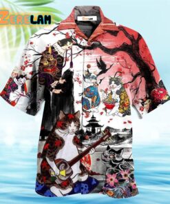 Cat Japanese Art Style Hawaiian Shirt