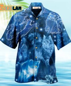 Cat Love Blue Neon Stunning Hawaiian Shirt