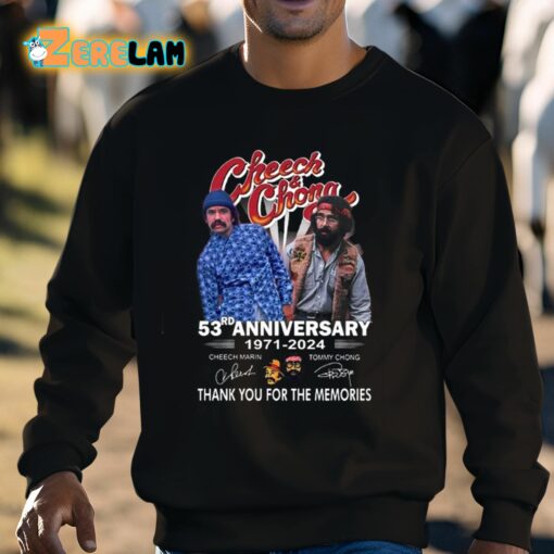 Cheech And Chong 53rd Anniversary 1971-2024 Thank You For The Memories Shirt