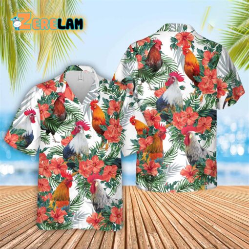 Chicken Hawaiian Flowers Hawaiian Shirt