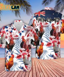 Chicken Lovers Australia Flag Hawaiian Flowers Hawaiian Shirt