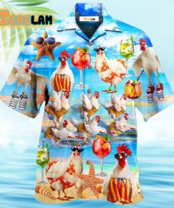Chicken On The Beach Love Summer Hawaiian Shirt
