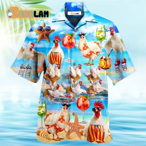 Chicken On The Beach Love Summer Hawaiian Shirt