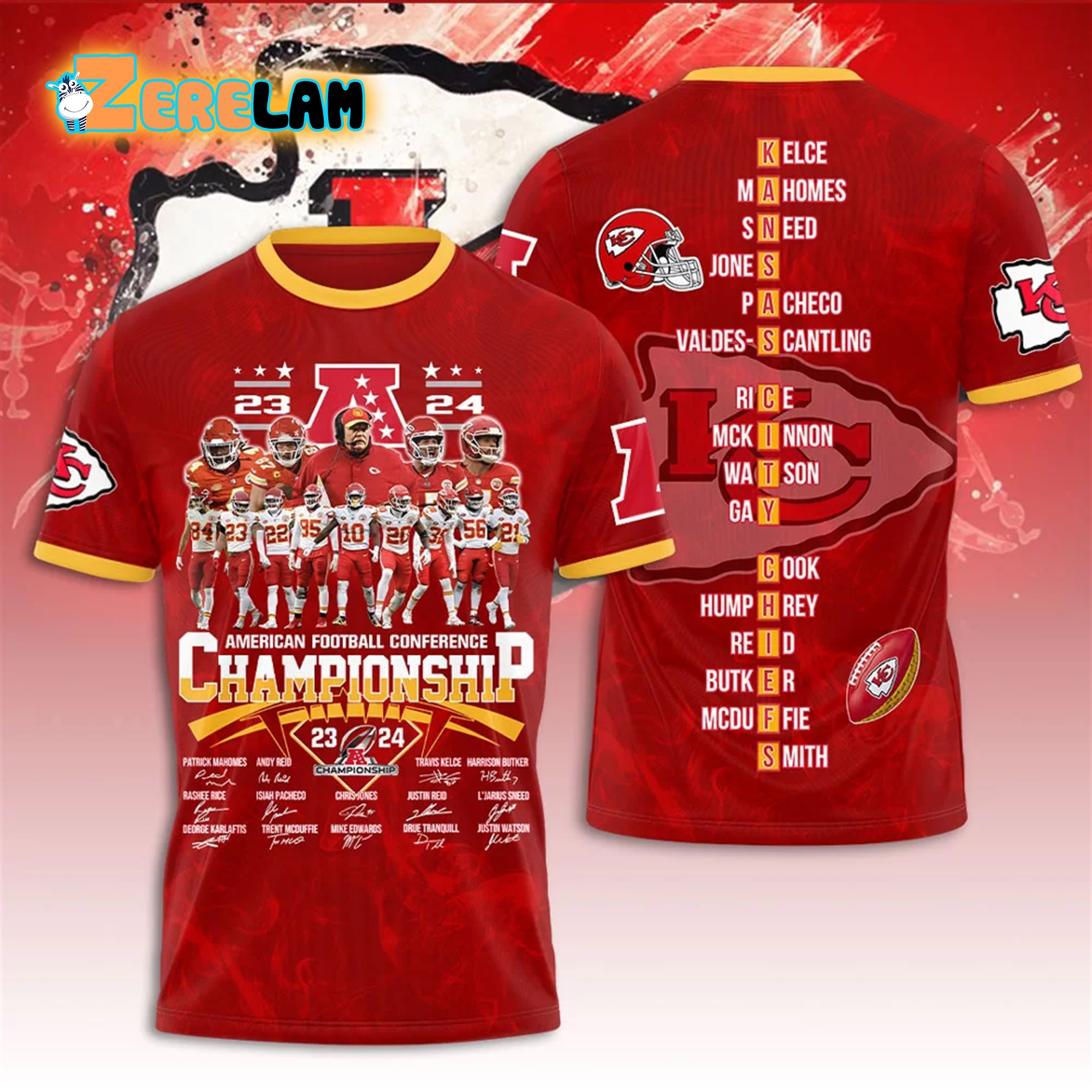 Chiefs 20232024 American Football Conference Championship Shirt Zerelam