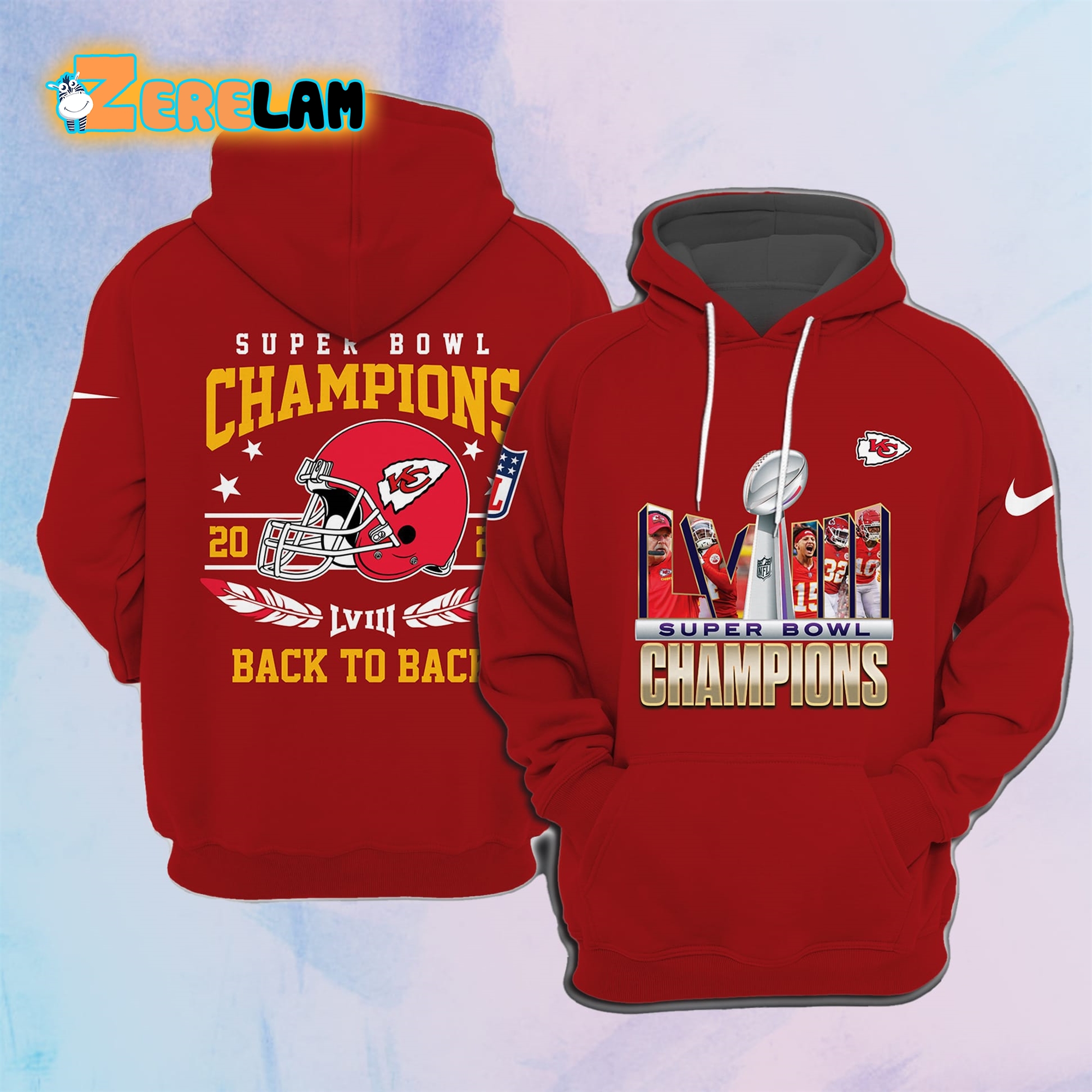 Chiefs Back To Back Super Bowl Champions 2024 Hoodie - Zerelam