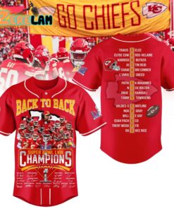 Chiefs Back To Back Super Bowl LVIII Champions Baseball Jersey