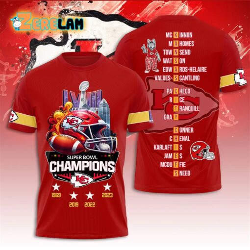 Chiefs LVIII Super Bowl Champions 4 Times Shirt