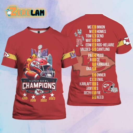 Chiefs Super Bowl 2024 Champions 4 Times Shirt
