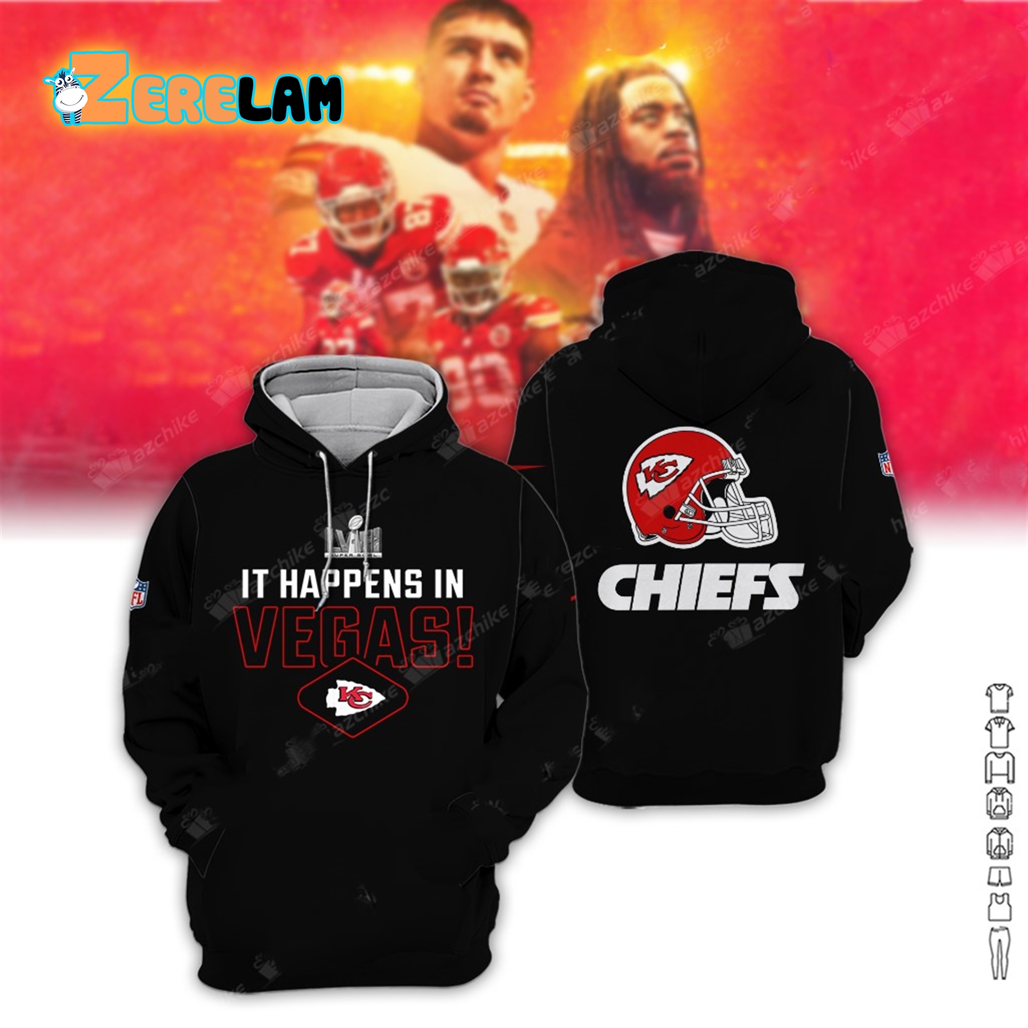 Chiefs Super Bowl LVIII It Happens In Vegas Hoodie - Zerelam