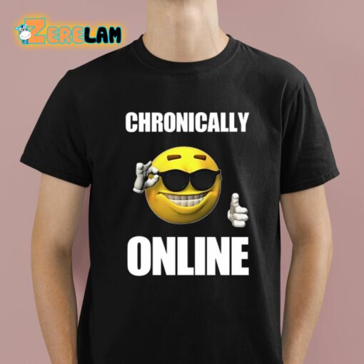 Chronically Online Ironic Thumbs Up Emoji Shirt