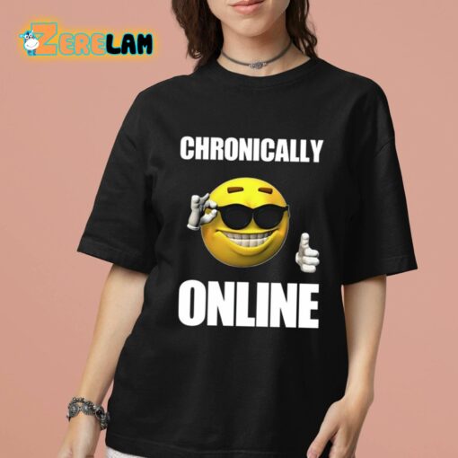 Chronically Online Ironic Thumbs Up Emoji Shirt