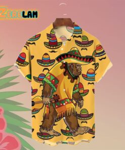 Cinco De Mayo Mexican Art Bigfoot Wears Hat Hawaiian Shirt