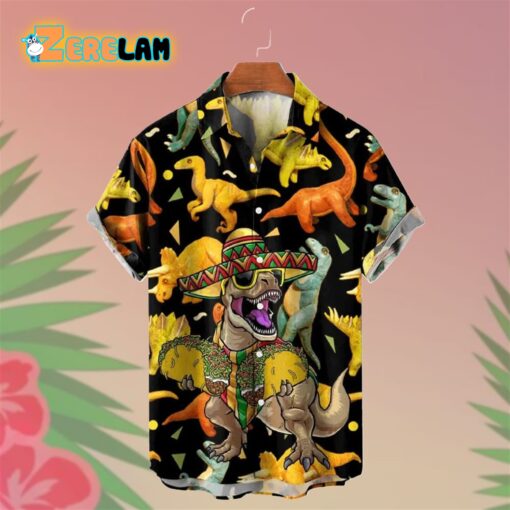 Cinco De Mayo Viva Mexico Dinosaur Hawaiian Shirt