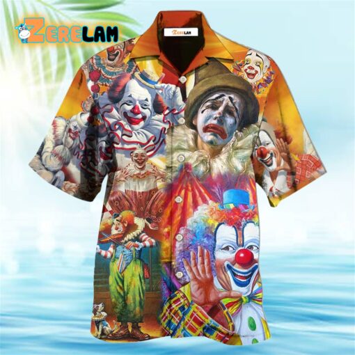 Clown Funny Happy In Crown Hawaiian Shirt