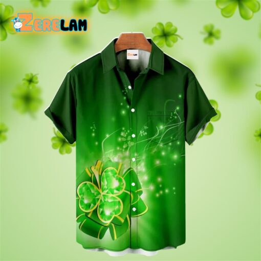 Crystal Clover Happy St Patrick’s Day Hawaiian Shirt