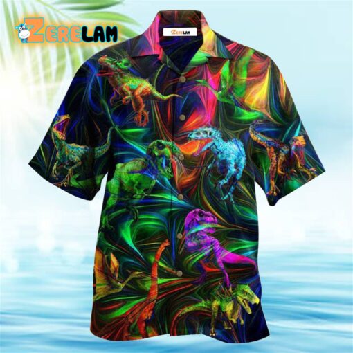 Dinosaur Amazing Love Neon Style Hawaiian Shirt