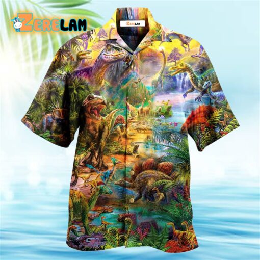 Dinosaur Colorful World Of Dinosaur Hawaiian Shirt