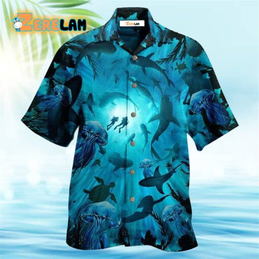 Diving Ocean Marine Biology Into The Sea Hawaiian Shirt