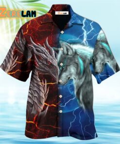 Dragon And Wolf Let’s Fight Hawaiian Shirt