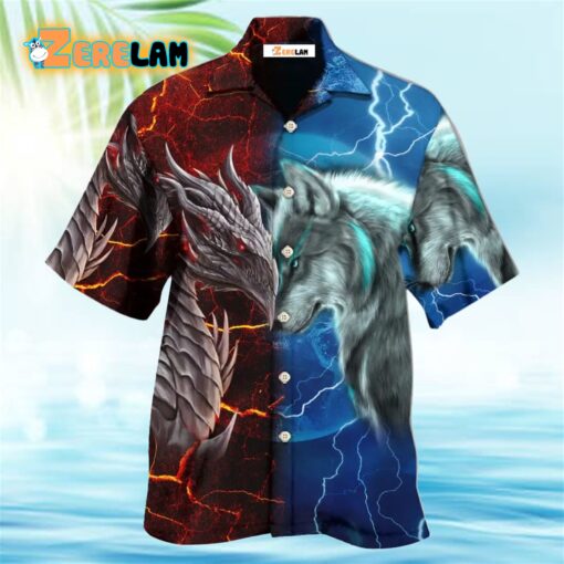 Dragon And Wolf Let’s Fight Hawaiian Shirt