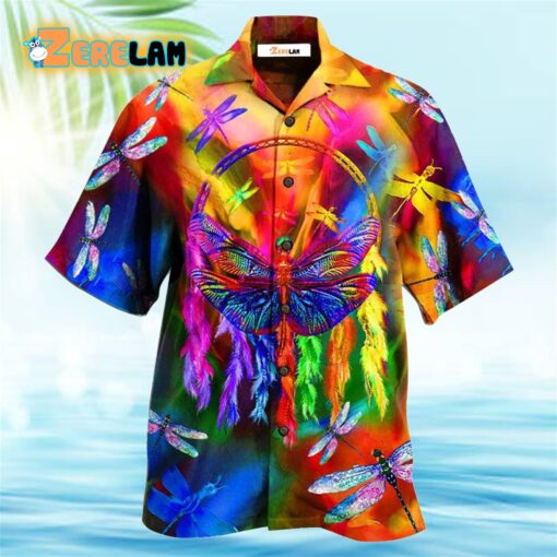 Dragon Dragonfly Colorful Love Life Hawaiian Shirt