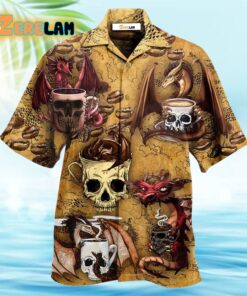 Dragon Love Coffee And Skull Hawaiian Shirt