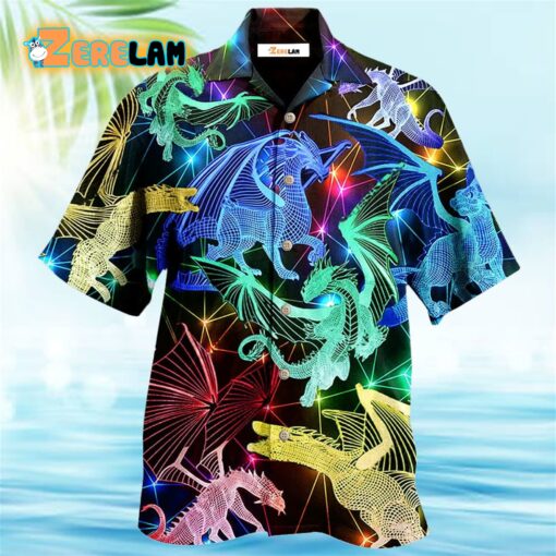 Dragon Neon Love Life Neon Style Hawaiian Shirt