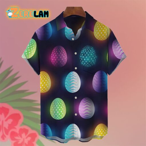 Easter Egg Neon Light Colorful Hawaiian Shirt