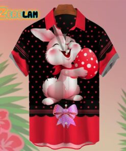 Easter Rabbit Egg Red Polka Dots Hawaiian Shirt