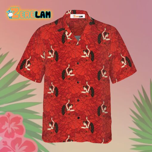 Flamenco Seamless Pattern Hawaiian Shirt