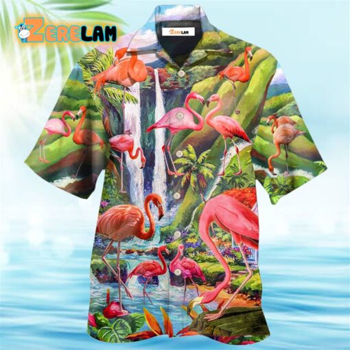 Flamingo Beautiful Landscape Hawaiian Shirt