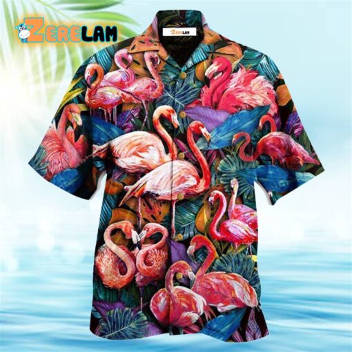 Flamingo Colorful In Tropical Hawaiian Shirt