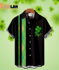 Four Leaf Clover And Green Argyle Pattern St Patrick’s Day Hawaiian Shirt