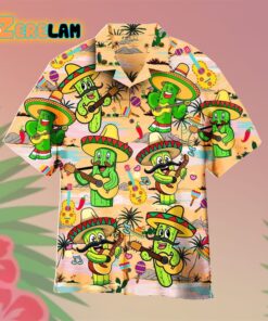 Funny Cactus Playing Guitar Cinco De Mayo In The Desert Hawaiian Shirt