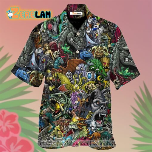 Godzilla And Comic Hawaiian Shirt