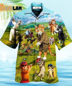 Golf Cats That What I Do I Play Golf And I Know Thing Hawaiian Shirt