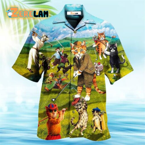 Golf Cats That What I Do I Play Golf And I Know Thing Hawaiian Shirt