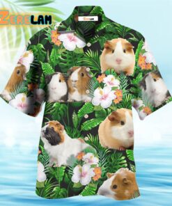 Guinea Pig Green Tropical Leaf Hawaiian Shirt